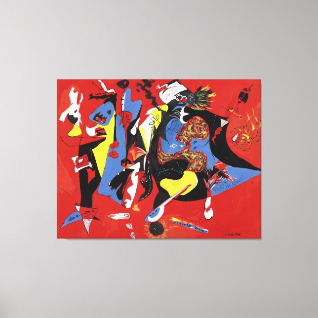 Lienzo J. P. - ROJO y AZUL - 1946 - Resumen - (Anverso)