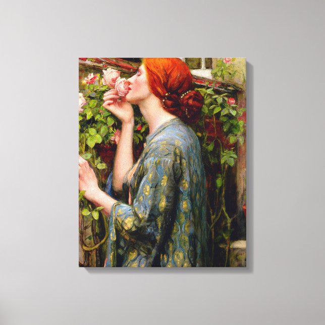 LIENZO J. W. WATERHOUSE - EL ALMA DEL ROSA - 1908 - (Anverso)