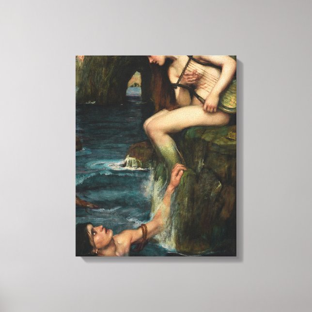 Lienzo J. WATERHOUSE - THE SIREN - 1900 - Pre-Raphaelites (Anverso)