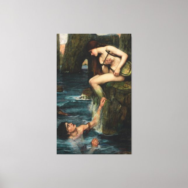 Lienzo J. WATERHOUSE - THE SIREN - 1900 - Pre-Raphaelites (Anverso)