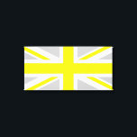 Lienzo Jack de unión amarillo y gris claro<br><div class="desc">Patrón gris claro y amarillo basado en la bandera de la Unión.</div>