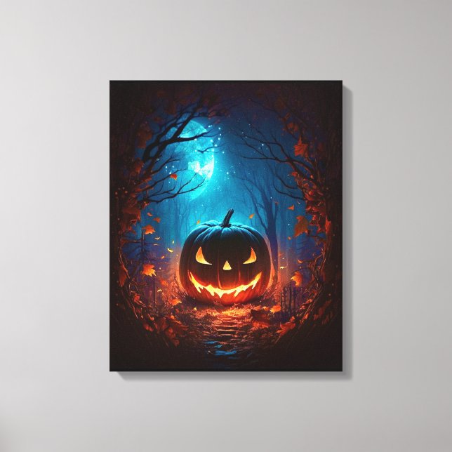 Lienzo Jack o lantern de Halloween (Anverso)