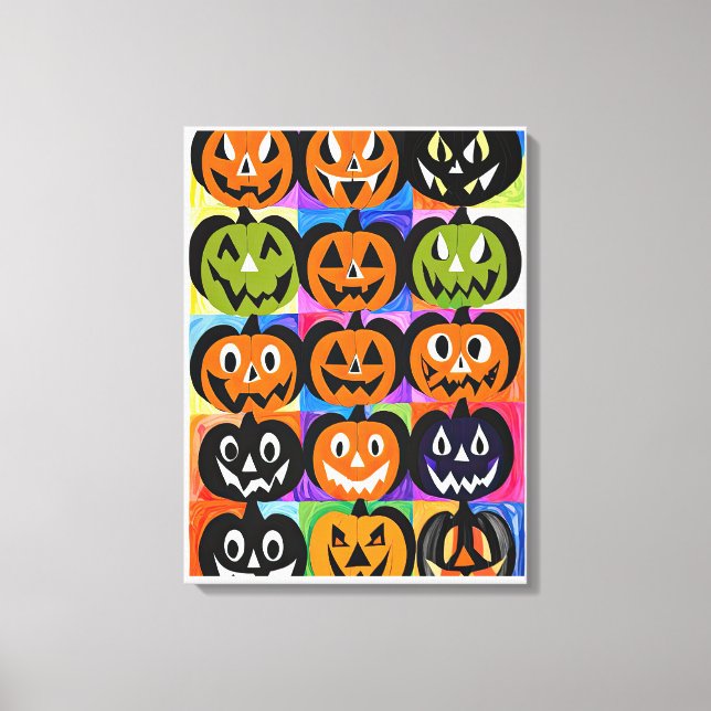 Lienzo Jack-o-Lanterns de Halloween (Anverso)