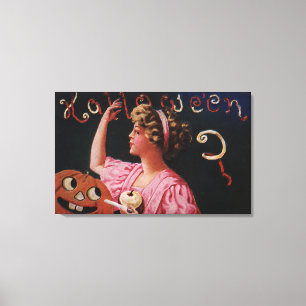 Lienzo Jack-O-Linterna por la mujer que pela Apple