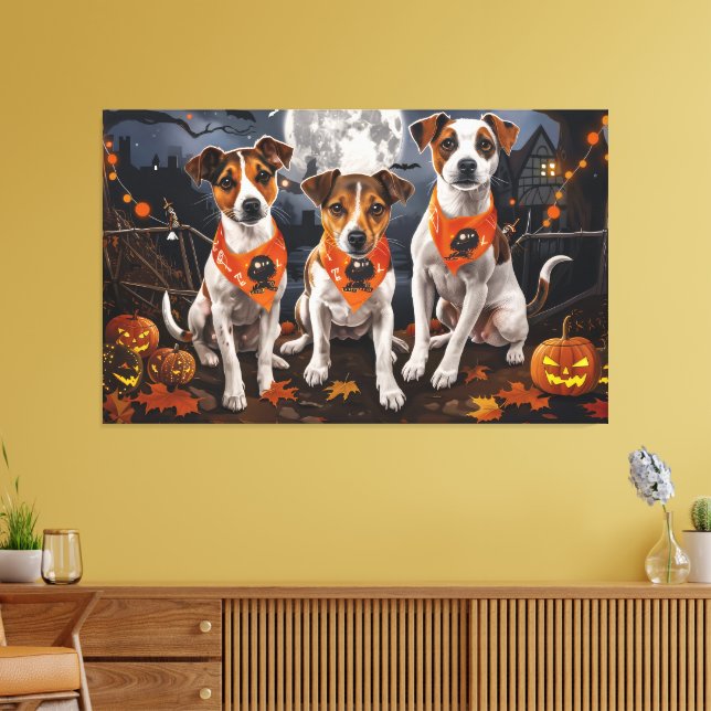 Lienzo Jack Russell Halloween Espeluznante (Insitu (Sala de estar))