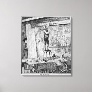 Lienzo Jack talla su nombre en un haz en la tienda el