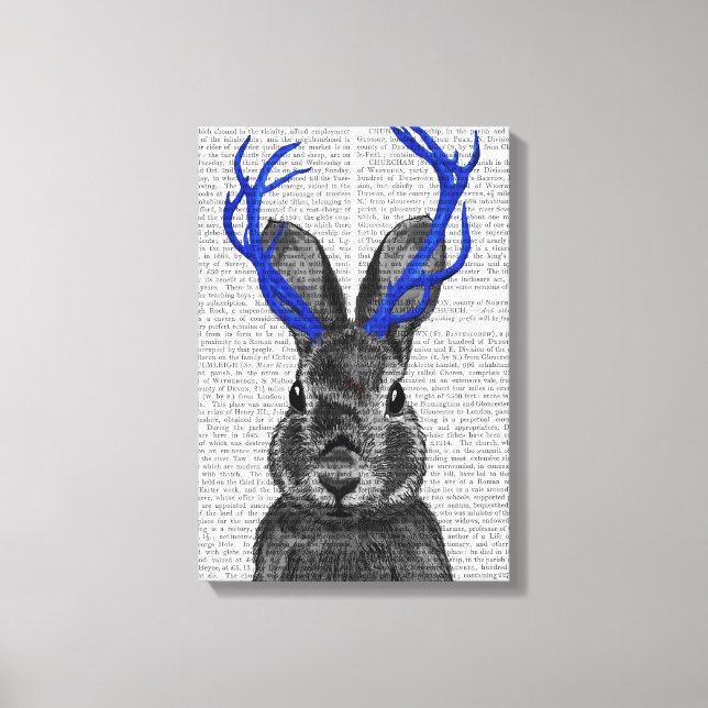 Lienzo Jackalope con las Antillas Azules (Anverso)