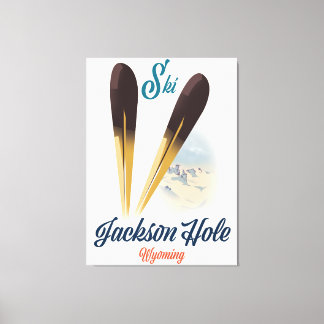 Lienzo Jackson Hole Wyoming Ski poster