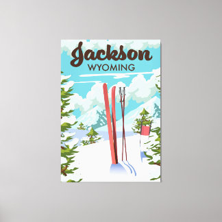 Lienzo Jackson Wyoming poster de esquí