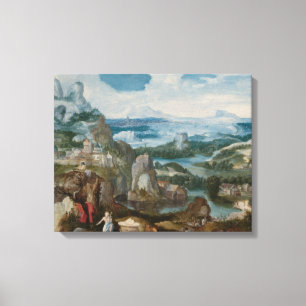 Lienzo Jacob Patinir - Paisaje con el santo penitente
