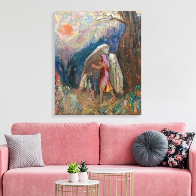 Lienzo Jacob y el Ángel | Odilon Redon | (Insitu (Sala de estar))