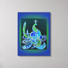 Lienzo Jade Majesty Elegant pavo real verde y azul