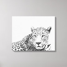 Jaguar blanco y negro moderno de 20x16 pulgadas