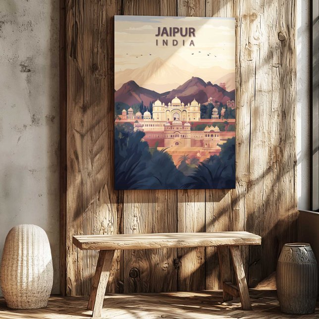 Lienzo Jaipur India Canvas Print Travel Poster Wall Art (Jaipur India Canvas Print Travel Poster Wall Art by TinkPrints)