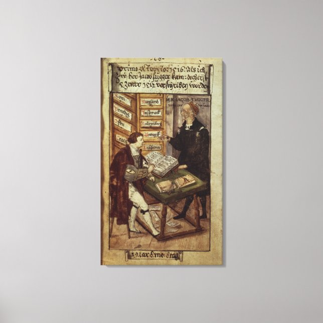 Lienzo Jakob Fugger en su oficina, 1518 (Anverso)