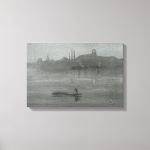 Lienzo James Whistler - Nocturno: El Támesis en Battersea