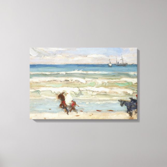 Lienzo James Wilson Morrice - Escena de playa, Tánger (Anverso)