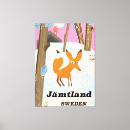 Lienzo Jämtland poster de viajes vintage de Suecia