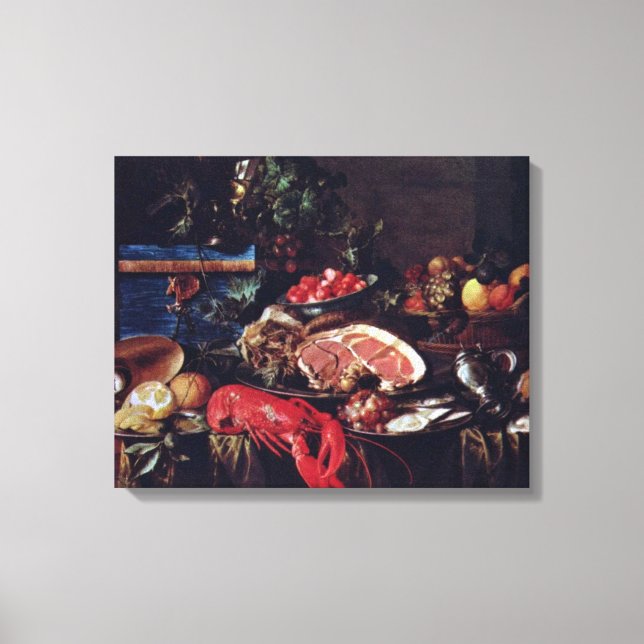 Lienzo Jan Davidsz de Heem - Todavía la vida con Lobster (Anverso)