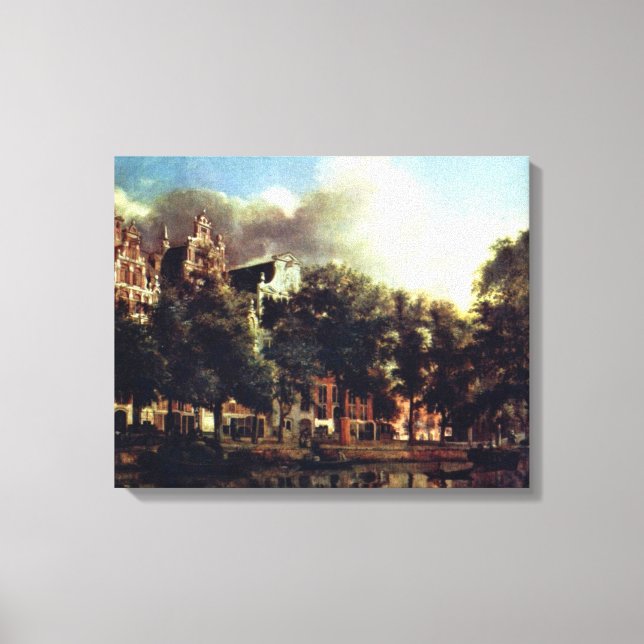 Lienzo Jan van der Heyden - Canales en Ámsterdam (Anverso)