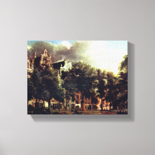Lienzo Jan van der Heyden - Canales en Ámsterdam (Anverso)