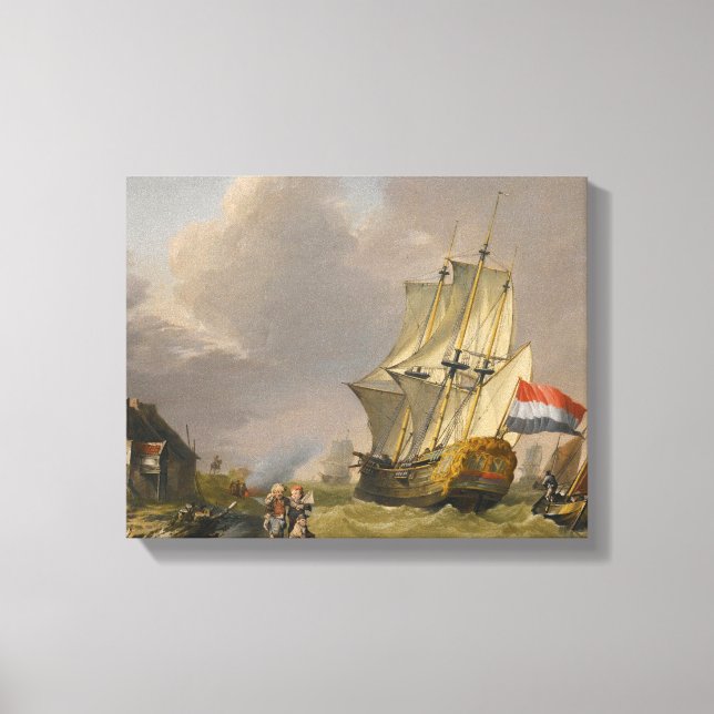 Lienzo Jan van Os - Envío En Tormenta A La Costa (Anverso)