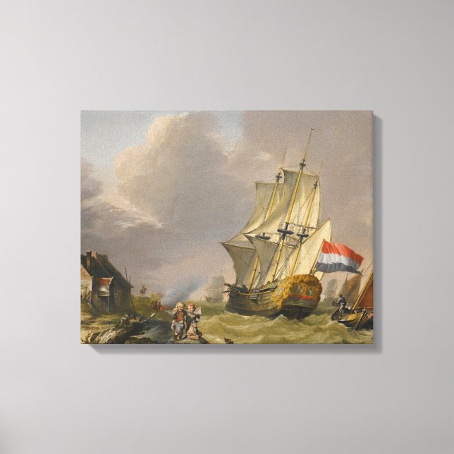 Lienzo Jan van Os - Envío En Tormenta A La Costa (Anverso)
