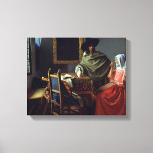 Lienzo Jan Vermeer - El vaso del vino
