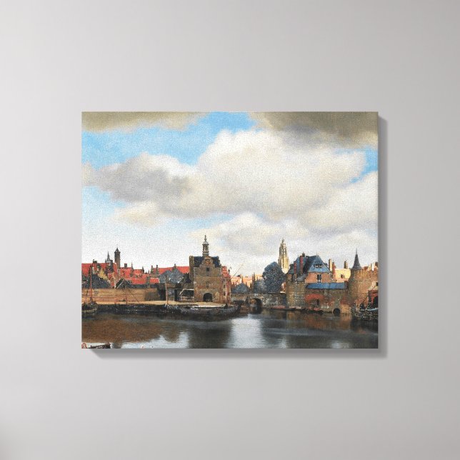 Lienzo Jan Vermeer - Ver en Delft (Anverso)
