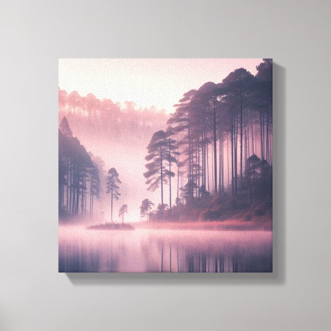 Lienzo Japandi Fog Lake Sunrise Wall Scene (Anverso)