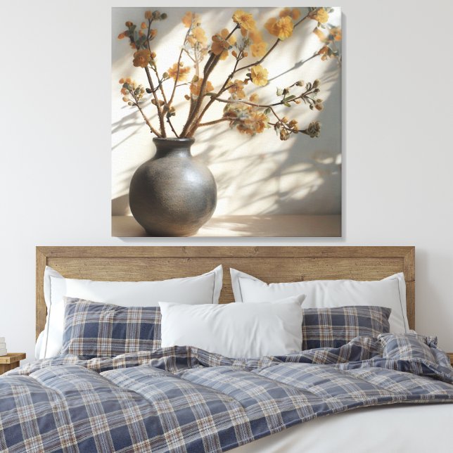 Lienzo Japandi Zen Floral Fusion Vase cerámica (Insitu(Dormitorio))