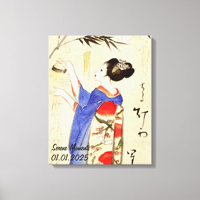 Lienzo Japón Kimono personalizado estético vintage (Anverso)