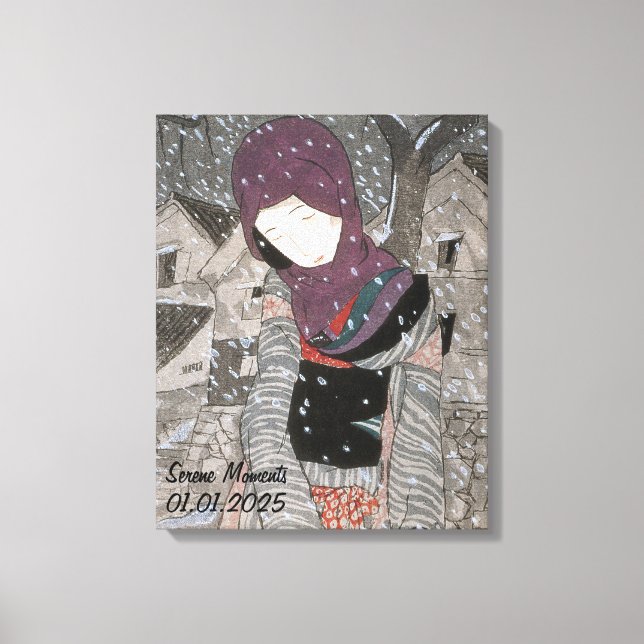 Lienzo Japón Kimono personalizado estético vintage (Anverso)