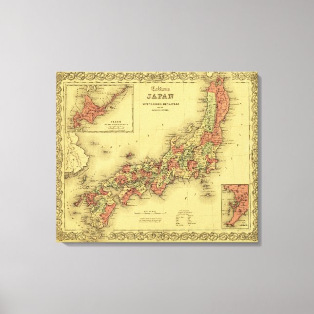 Lienzo Japón: Mapa PanorámicoJapón (Anverso)