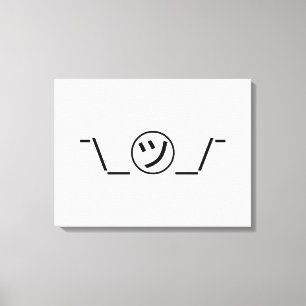 Lienzo Japonés Kaomoji del ¯ \ _㋡_/¯ del Emoticon de