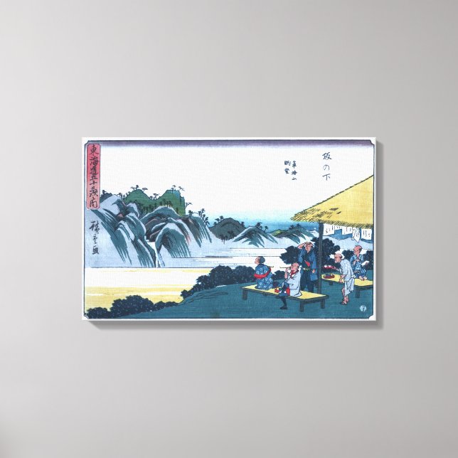 Lienzo Japonés Ukiyo-e de la montaña de Fudesute (Anverso)