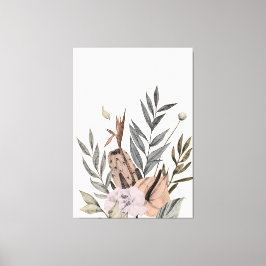 Lienzo Jardín Botánico Boho - Ilustracion floral