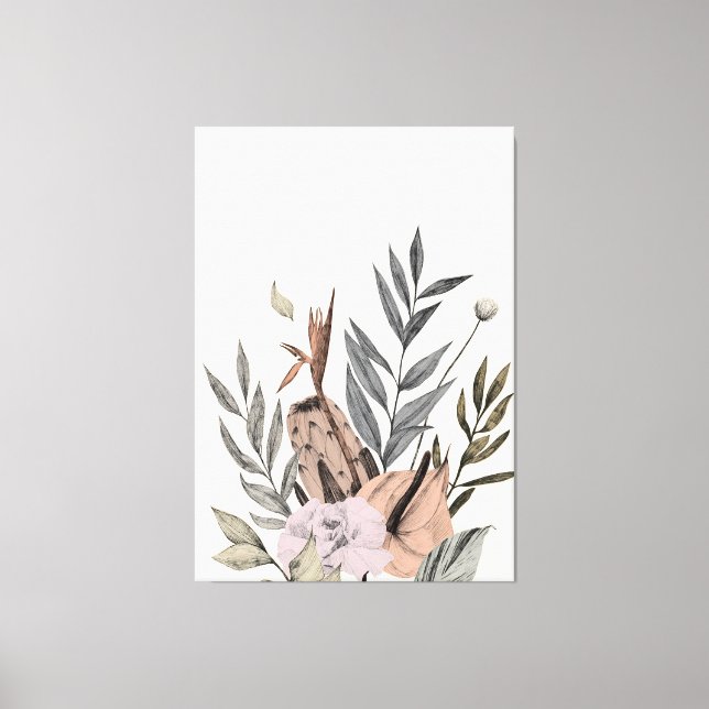 Lienzo Jardín Botánico Boho - Ilustracion floral (Anverso)