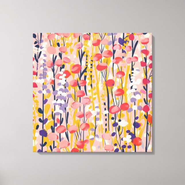 Lienzo Jardín Botánico Floral de Flores Silvestres Modern (Anverso)