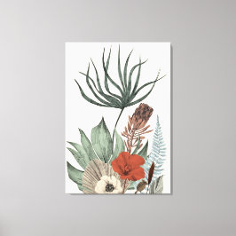 Lienzo Jardín Botánico Vintage - Flores salvajes y Protea