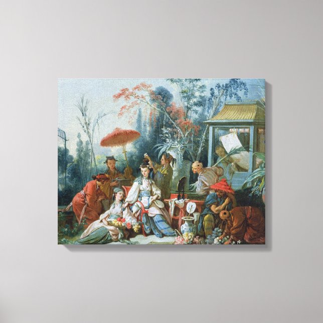 Lienzo Jardín chino, c.1742 (Anverso)