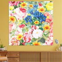 Jardín Colorido de Flores - Almohadón Floral Boho