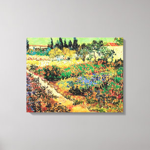 Lienzo Jardín de flores con sendero, Vincent van Gogh