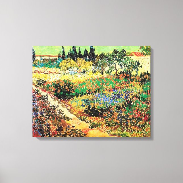 Lienzo Jardín de flores con sendero, Vincent van Gogh (Anverso)