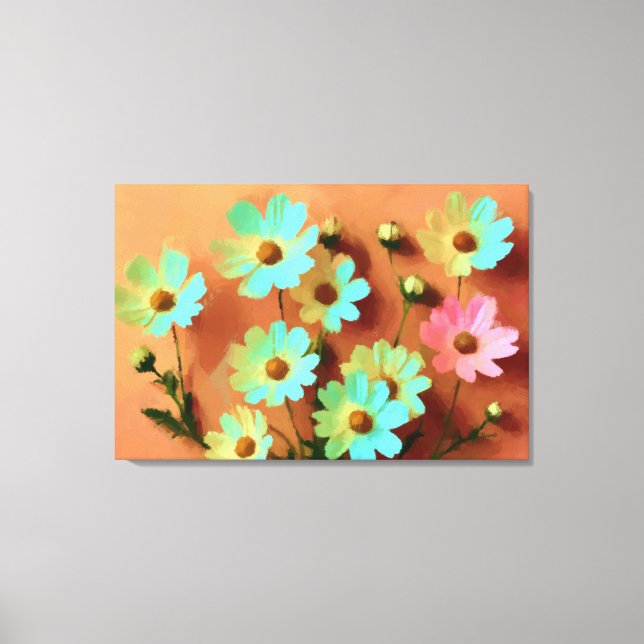 Lienzo Jardín de flores de Zinnia Elegans (Anverso)