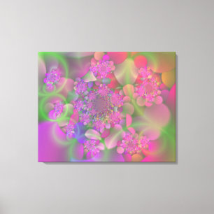 Lienzo Jardín de flores en colores pastel del fractal