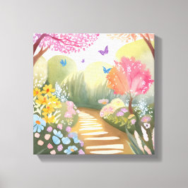 Lienzo Jardín de flores | Pintura en acuarela caprichosa