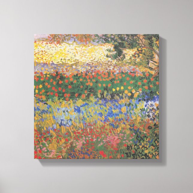 Lienzo Jardín de flores - Vincent van Gogh (Anverso)