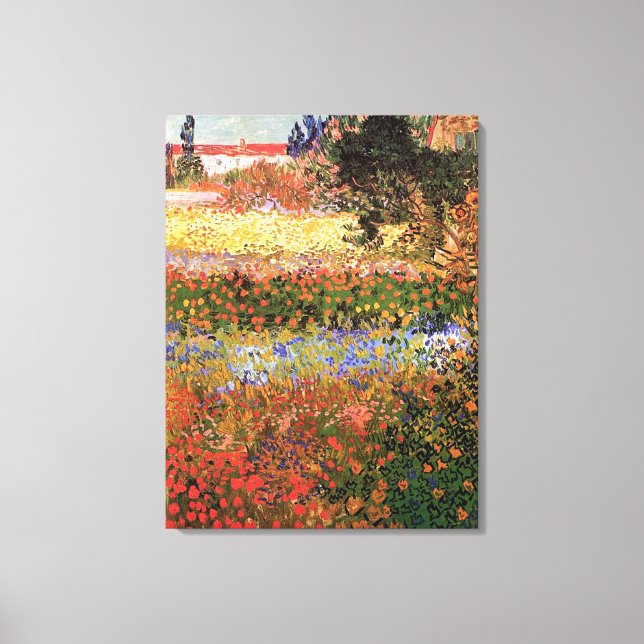 Lienzo Jardín de flores, Vincent van Gogh. (Anverso)