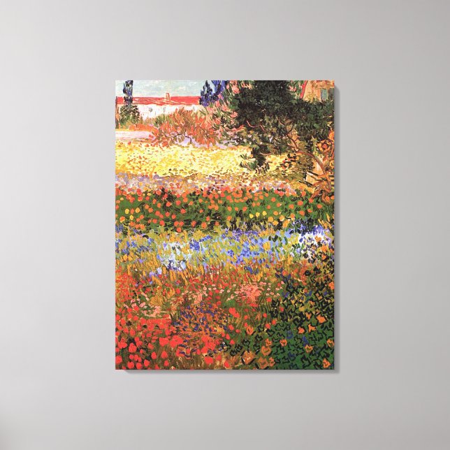 Lienzo Jardín de flores, Vincent van Gogh. (Anverso)